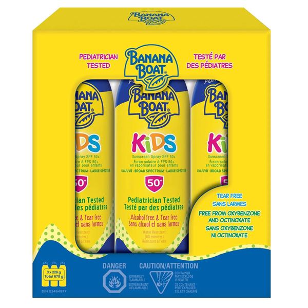 Banana Boat - Children's Sunscreen Spray SPF 50, 3 x 226 g