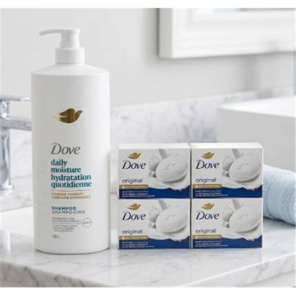 Dove Daily Moisture Shampoo 1.18L and 16 Bars of Soap Set