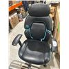 Image 2 : Ergonomic Office or Gaming Chair with Adjustable Armrests, Black and Teal
