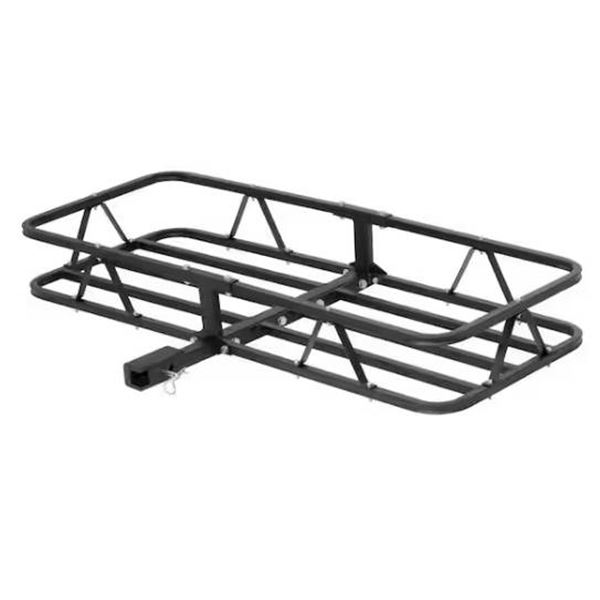 Hitch-Mounted Cargo Carrier With Steel Construction