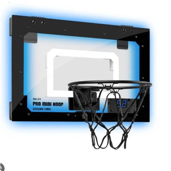 SKLZ Pro Mini Hoop Showtime Over-The-Door Basketball Hoop with LED Lights