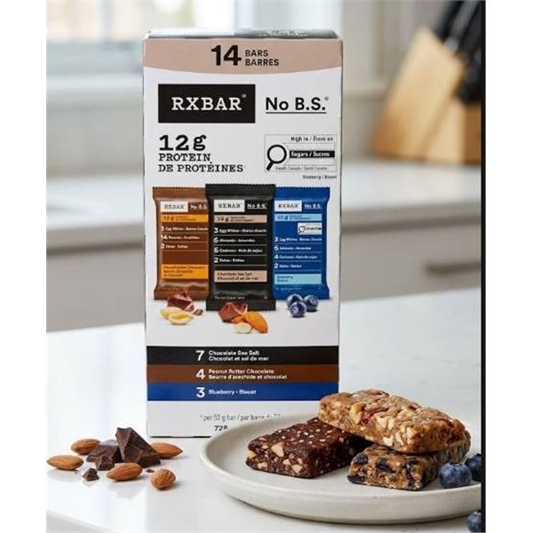 RXBAR Protein Bar Variety Pack – 12g Protein per Bar, 14-Count