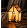 Image 1 : Stained Glass Candle Holder with Metal Frame and Open Top