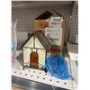 Image 2 : Stained Glass Candle Holder with Metal Frame and Open Top