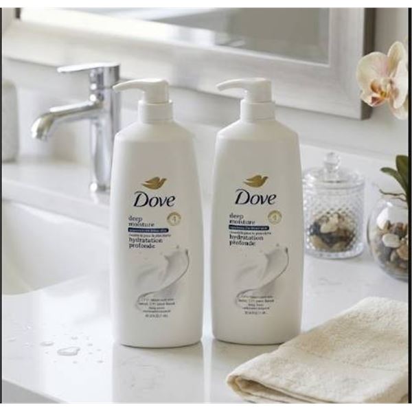 Dove Deep Moisture Body Wash 2-Pack, 24 Fl Oz Each