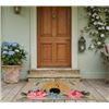 Image 1 : Hooked Accent Rug with Floral and Bee Design, 56 x 97 cm