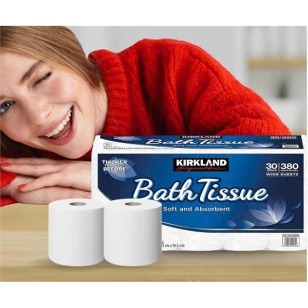 Kirkland Signature Bath Tissue, 30 Rolls, 380 Sheets per Roll