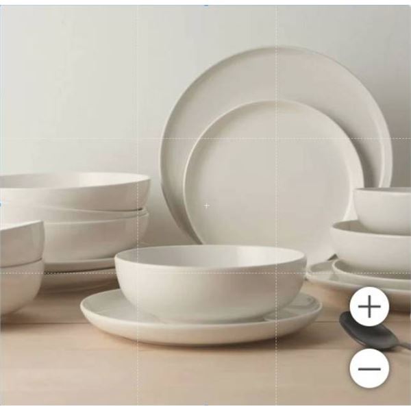16-Piece Porcelain Dinnerware Set with Plates and Bowls