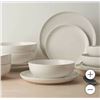 Image 1 : 16-Piece Porcelain Dinnerware Set with Plates and Bowls
