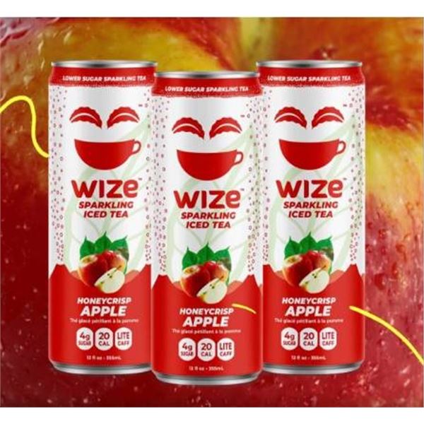 Wize Sparkling Iced Tea, 12 x 355 ml Cans, Apple Flavor