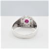 Image 4 : Sterling Silver Natural Enhanced Ruby (0.73ct) with CZ (0.16ct) Ring, Size 7.75, Retail $800.00.
