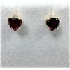 Image 1 : 14KT Yellow Gold Natural Garnet Heart Shape Earrings, W/A $350.00. Garnet is the birthstone for Janu