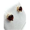 Image 2 : 14KT Yellow Gold Natural Garnet Heart Shape Earrings, W/A $350.00. Garnet is the birthstone for Janu