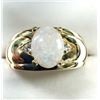 Image 1 : Gold Plated Sterling Silver Natural Opal (0.76ct) with CZ Ring, Size 9, W/A $1000.00. Opal is the bi