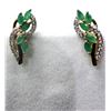 Image 1 : Gold Plated Sterling Silver Natural Emerald (0.82ct) with White Topaz Earrings, W/A $1000.00. Emeral