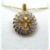 Image 1 : Gold Plated Sterling Silver Natural Citrine (0.50ct) Pendant with Gold Plated Sterling Silver Chain,
