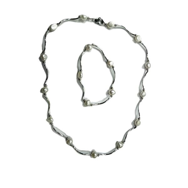 Cultured Pearl Necklace and Bracelet, W/A $375.00.