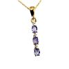 Image 2 : Gold Plated Sterling Silver Natural Tanzanite (0.54ct) and CZ With Gold Plated Sterling Silver Chain
