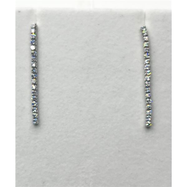 Sterling Silver CZ Wire Earrings, Retail $300.00.