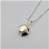 Image 3 : Sterling Silver Natural Garnet Pendant with Sterling Silver Chain, Retail $300.00. Garnet is the bir