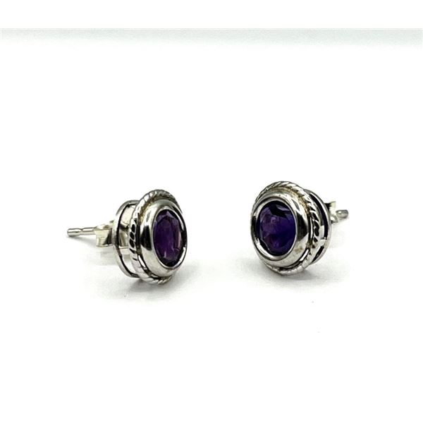 Sterling Silver Natural Amethyst (1.60ct) Earrings, W/A $420.00. Amethyst is the birthstone for Febr