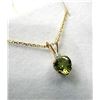 Image 1 : 10KT Yellow Gold Natural Peridot Heart Shape Pendant with Gold Plated Sterling Silver Chain, Retail 