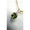 Image 2 : 10KT Yellow Gold Natural Peridot Heart Shape Pendant with Gold Plated Sterling Silver Chain, Retail 