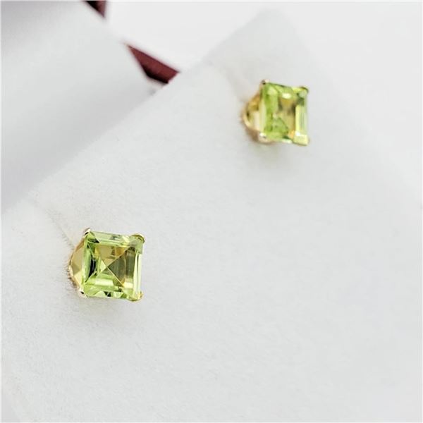 14KT Yellow Gold Natural Peridot (0.70ct) Earrings, Retail $350.00. Peridot is the birthstone for Au