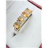 Image 2 : Sterling Silver Natural Citrine with CZ Ring, Size 9, W/A $540.00. Citrine is the birthstone for Nov