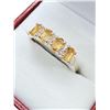 Image 3 : Sterling Silver Natural Citrine with CZ Ring, Size 9, W/A $540.00. Citrine is the birthstone for Nov