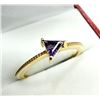 Image 1 : Gold Plated Sterling Silver Natural Amethyst Ring, Size 8, Retail $300.00. Amethyst is the birthston