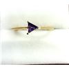 Image 2 : Gold Plated Sterling Silver Natural Amethyst Ring, Size 8, Retail $300.00. Amethyst is the birthston