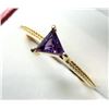 Image 3 : Gold Plated Sterling Silver Natural Amethyst Ring, Size 8, Retail $300.00. Amethyst is the birthston
