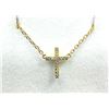 Image 1 : Gold Plated Sterling Silver CZ Cross Shape Pendant and Chain, Retail $300.00.