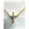 Image 3 : Gold Plated Sterling Silver CZ Cross Shape Pendant and Chain, Retail $300.00.