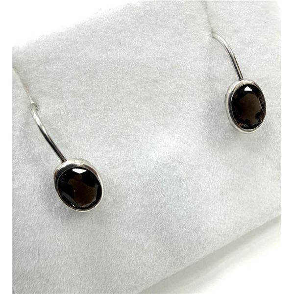 Sterling Silver Smokey Quartz Earrings, Retail $200.00.