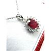 Image 2 : Sterling Silver Natural Enhanced Ruby (1.04ct) and CZ with Sterling Silver Chain, W/A $490.00. Ruby 