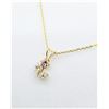 Image 1 : 10KT Yellow Gold CZ Flower Pendant with Gold Plated Sterling Silver Chain, Retail $400.00.
