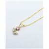 Image 2 : 10KT Yellow Gold CZ Flower Pendant with Gold Plated Sterling Silver Chain, Retail $400.00.