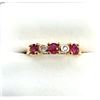Image 1 : Gold Plated Sterling Silver Natural Enhanced Ruby with CZ Ring, Size 6.5, Retail $400.00.