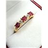 Image 3 : Gold Plated Sterling Silver Natural Enhanced Ruby with CZ Ring, Size 6.5, Retail $400.00.