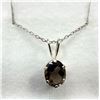 Image 1 : Sterling Silver Natural Smokey Quartz Pendant with Sterling Silver Chain, Retail $400.00.