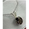 Image 3 : Sterling Silver Natural Smokey Quartz Pendant with Sterling Silver Chain, Retail $400.00.
