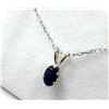 Image 1 : Sterling Silver Natural Blue Sapphire Pendant with Sterling Silver Chain, Retail $400.00. Sapphire i