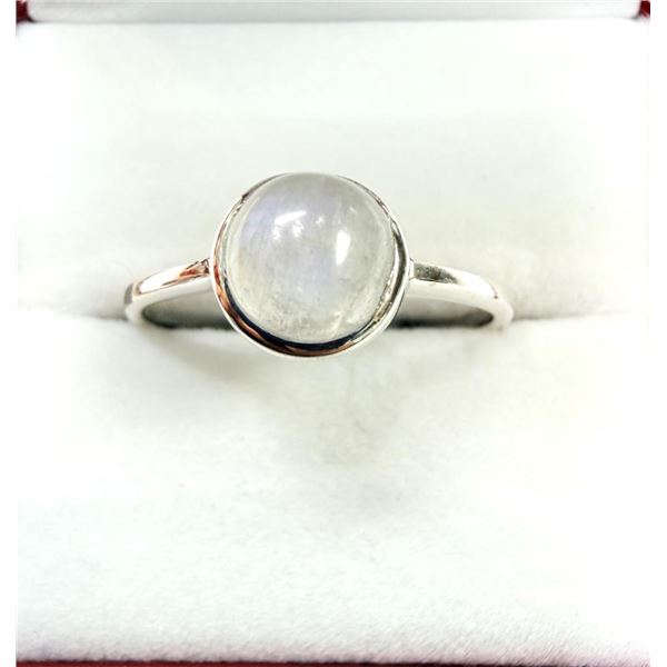 Sterling Silver Natural Moonstone Ring, Size 7, Retail $300.00.