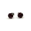 Image 3 : 14KT White Gold Natural Garnet Stud Earrings, Retail $300.00. Garnet is the birthstone for January.