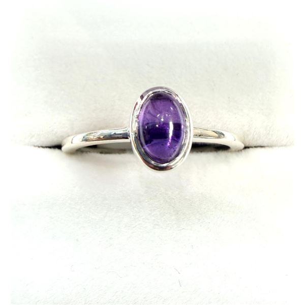 Sterling Silver Natural Amethyst Ring, Size 6.75, Retail $350.00.