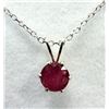 Image 1 : Sterling Silver Natural Enhanced Ruby Pendant with Sterling Silver Chain, Retail $200.00. Ruby is th