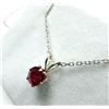 Image 2 : Sterling Silver Natural Enhanced Ruby Pendant with Sterling Silver Chain, Retail $200.00. Ruby is th