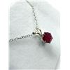 Image 3 : Sterling Silver Natural Enhanced Ruby Pendant with Sterling Silver Chain, Retail $200.00. Ruby is th